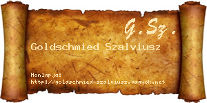 Goldschmied Szalviusz névjegykártya